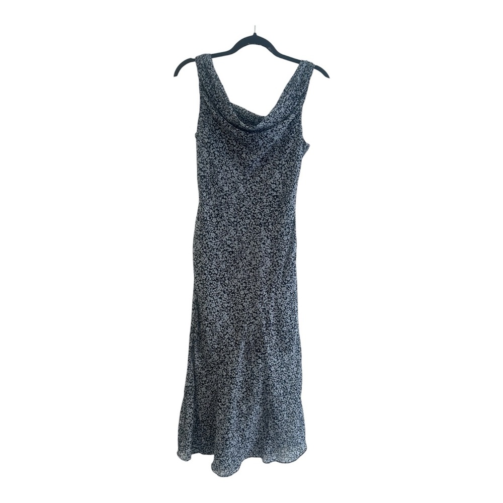 Abercrombie Fitch Womens Y2K Ditsy Floral Babydoll Midi Dress Size S Blue NEW